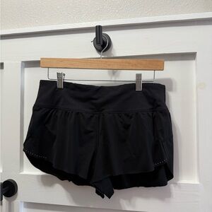 lululemon Black Athletic Shorts Size 8 Back Zipper Pocket